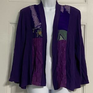 D- OYAKO Purple Patchwork Kimono Blazer